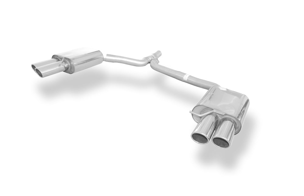 Fox passend fürAudi A5 8T Coupe + S-Line Endschalldämpfer rechts/links zweiflutig inkl. Y-Adapterrohr Ø55mm innen - 2x80 Typ 17 rechts/links