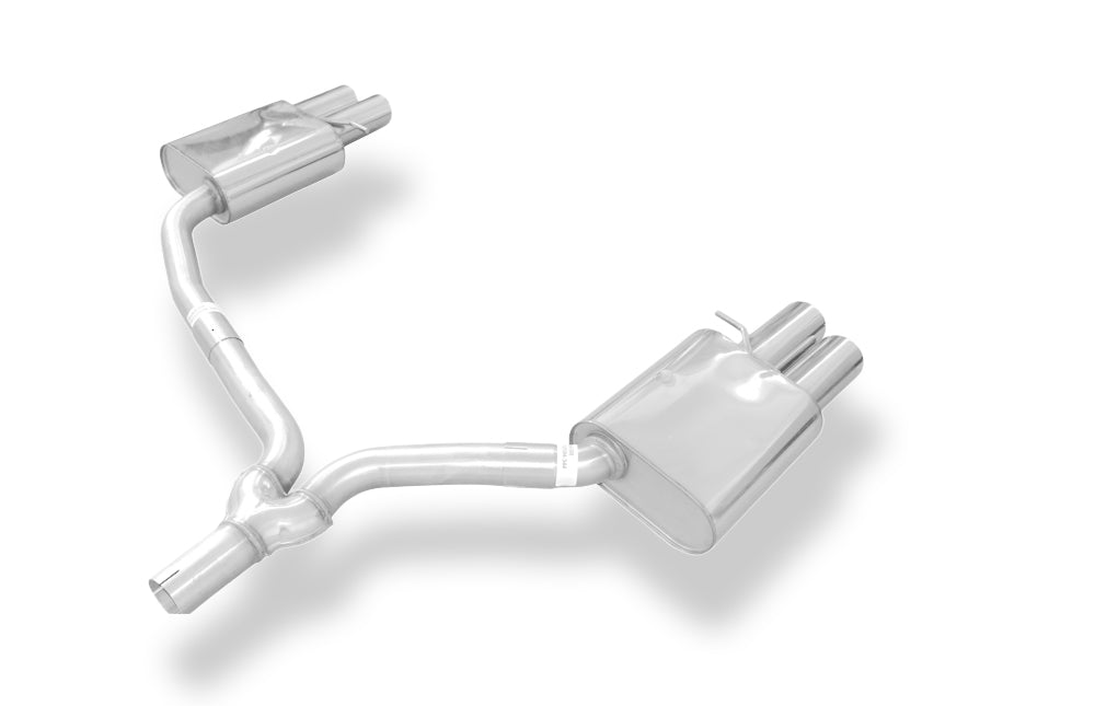 Fox passend fürAudi A5 8T Coupe + S-Line Endschalldämpfer rechts/links zweiflutig inkl. Y-Adapterrohr Ø55mm innen - 2x80 Typ 17 rechts/links