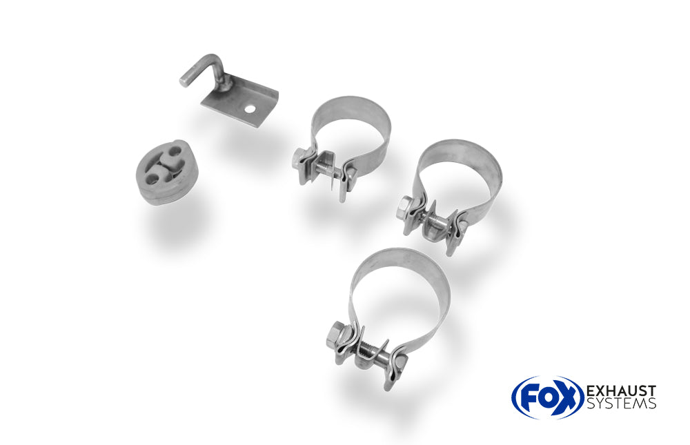 Fox passend fürAudi A5 8T Coupe + S-Line Endschalldämpfer rechts/links zweiflutig inkl. Y-Adapterrohr Ø55mm innen - 2x90 Typ 17 rechts/links