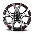 BARRACUDA PROJECT X Black brushed Surface undercut Trimline red 10x22 ET30 112