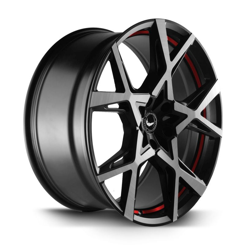 BARRACUDA PROJECT X Black brushed Surface undercut Trimline red 10x22 ET20 112