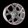 BARRACUDA PROJECT X Silver-brushed-Surface undercut Trimline red 10x22 ET30 112