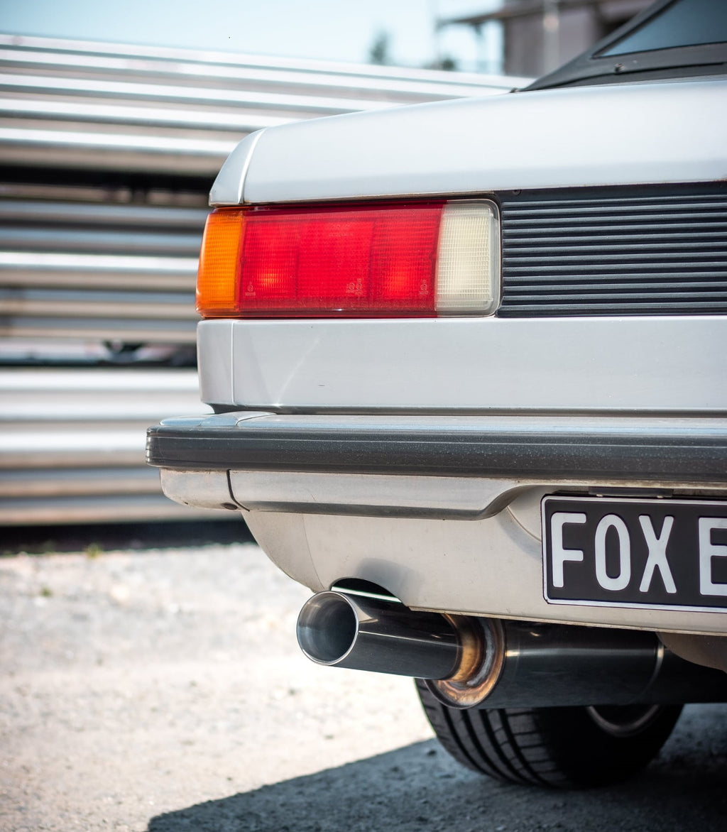 Fox passend fürBMW E21 323i Halbanlage bestehend aus 2x End- und 1x Vorschalldämpfer - Endrohre 1x80  Typ 24 rechts/links
