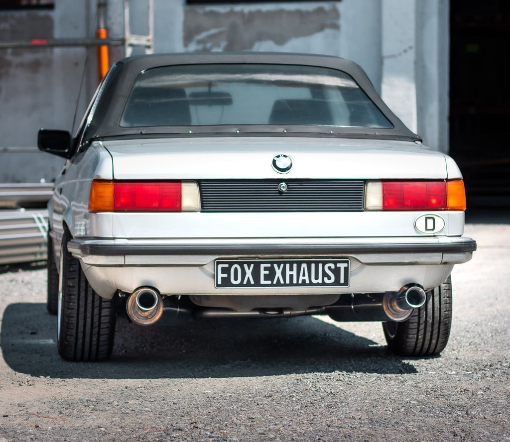 Fox passend fürBMW E21 323i Halbanlage bestehend aus 2x End- und 1x Vorschalldämpfer - Endrohre 1x80  Typ 24 rechts/links