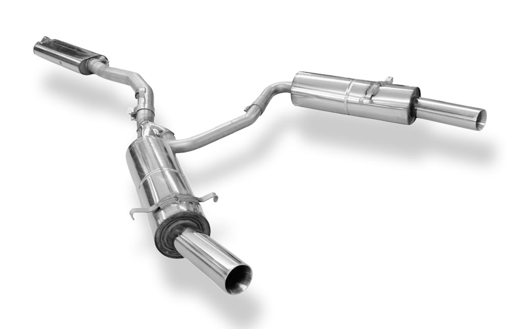Fox passend fürBMW E21 323i Halbanlage bestehend aus 2x End- und 1x Vorschalldämpfer - Endrohre 1x80  Typ 24 rechts/links