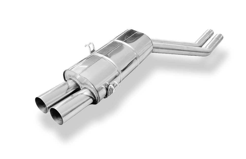 Fox passend fürBMW E32 730i/ 735i/ 740i/ 740iL/ 750i/ 750iL Endschalldämpfer Ø2x63,5mm inkl. Montagematerial - 2x76 Typ 10