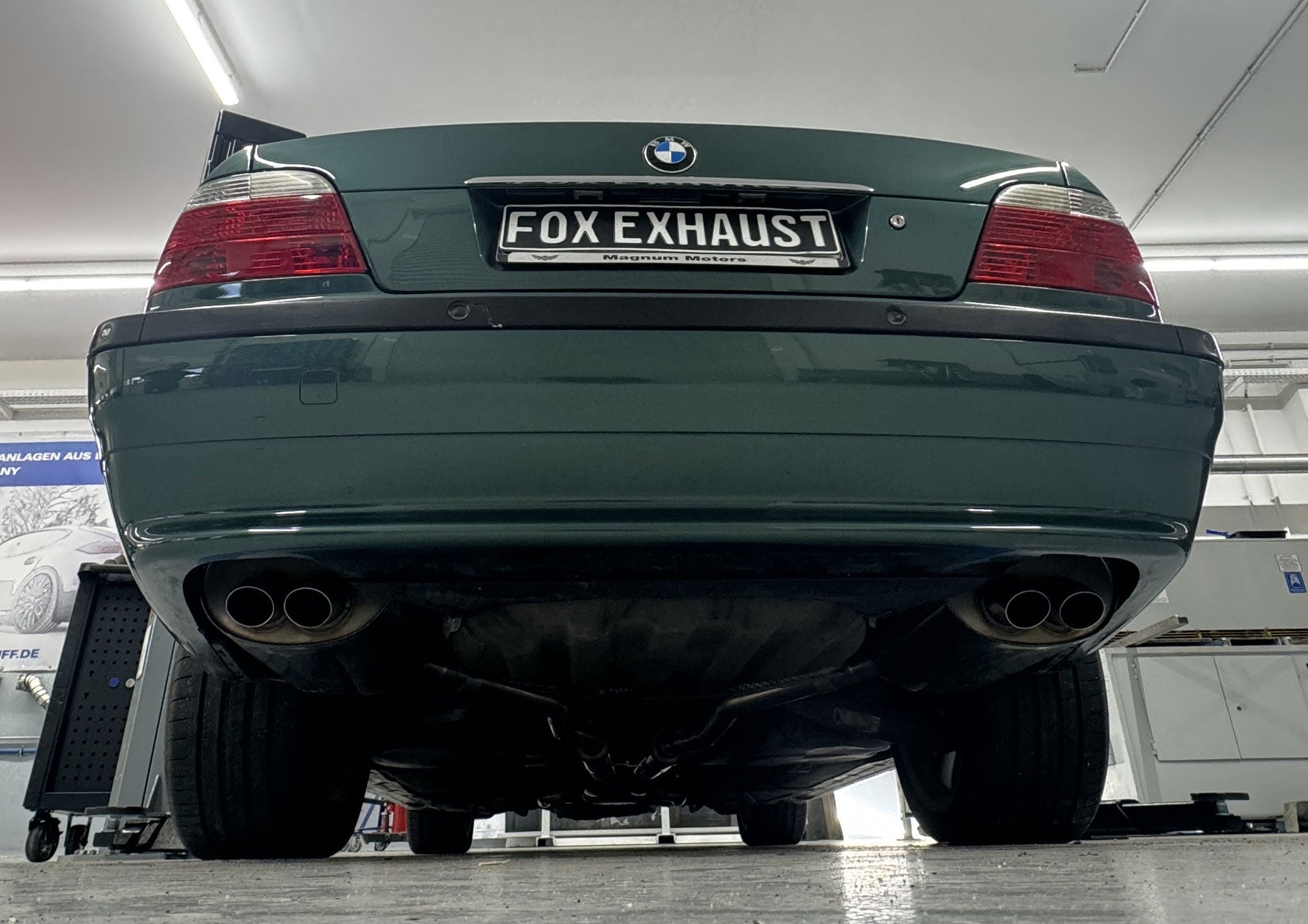 Fox passend für BMW E38 730i/ 735i/ 740i Endschalldämpfer rechts/links - 2x63 Typ 28 rechts/links (knicken hinter dem Schalldämpfer nach unten)