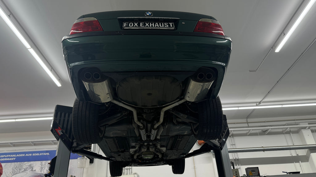 Fox passend fürBMW E38 730i/ 735i/ 740i Endschalldämpfer rechts/links - 2x63 Typ 28 rechts/links (knicken hinter dem Schalldämpfer nach unten)