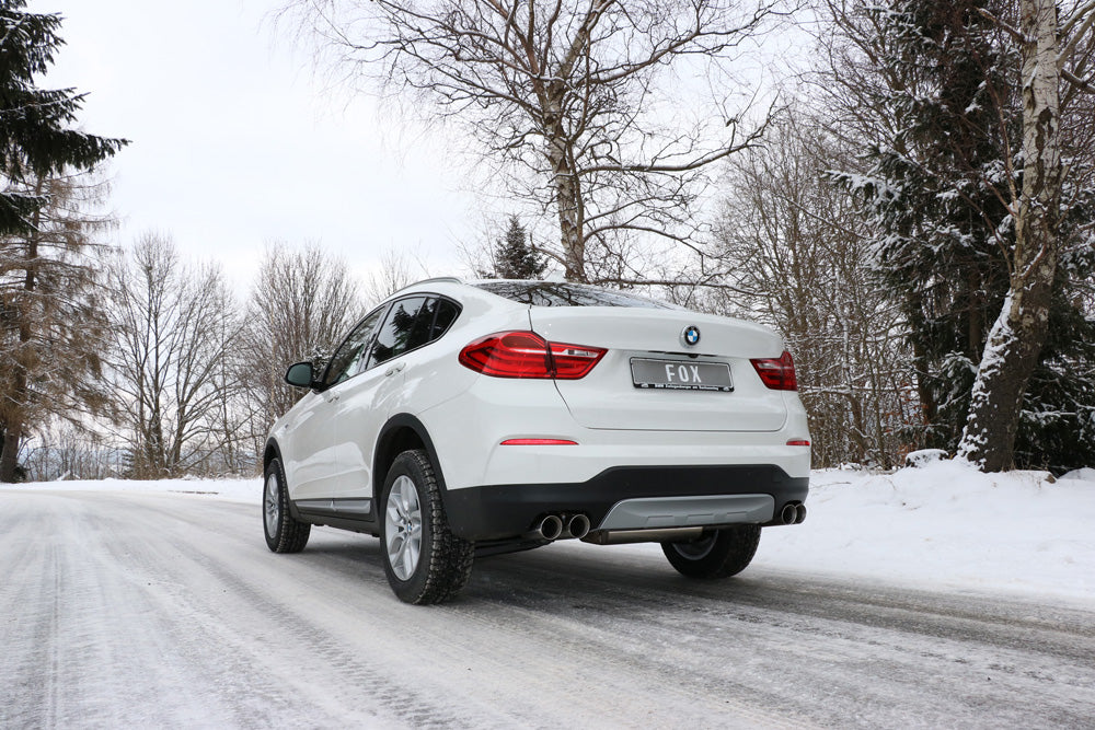 Fox passend fürBMW X4 F26 ohne M-Paket - 35i 35d Endschalldämpfer quer Ausgang rechts/links - 2x90 Typ 25 rechts/links