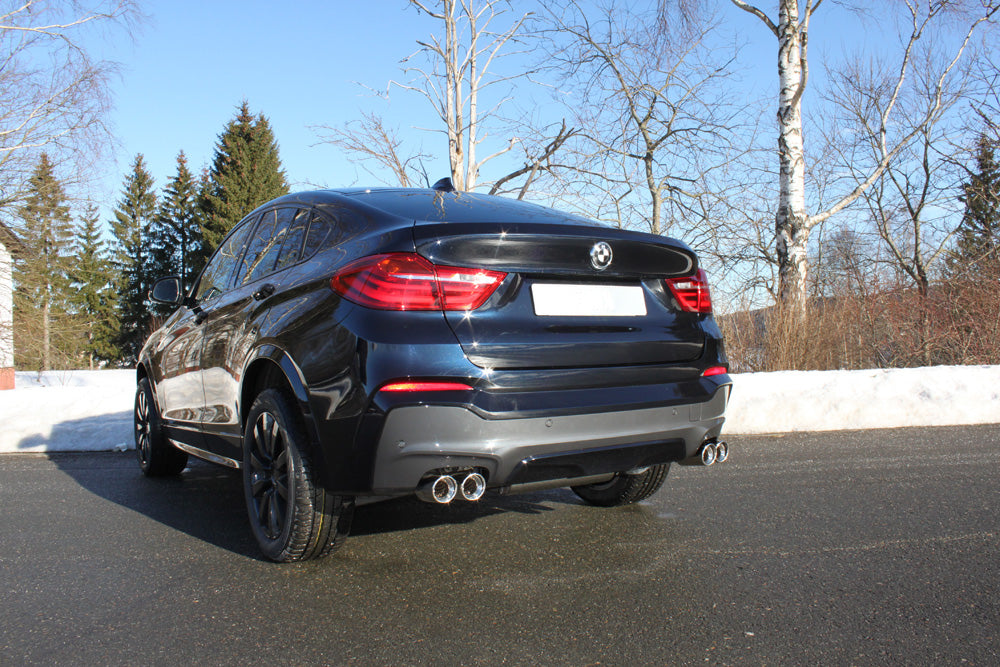 Fox passend fürBMW X4 F26 - 35i 35d Endschalldämpfer quer Ausgang rechts/links - 2x90 Typ 17 rechts/links