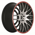 BARRACUDA KARIZZMA Mattblack-polished / Color Trim rot 8x18 ET33 100-108