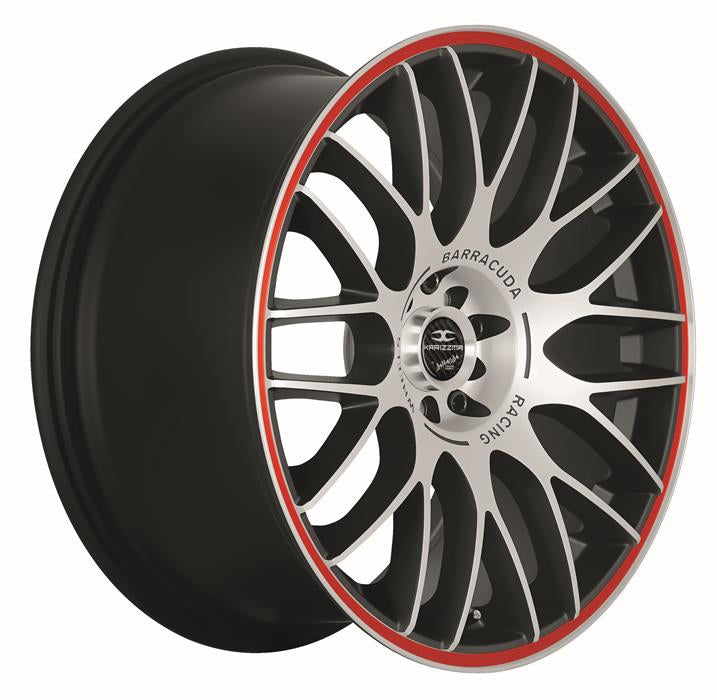 BARRACUDA KARIZZMA Mattblack-polished / Color Trim rot 8x18 ET40 112