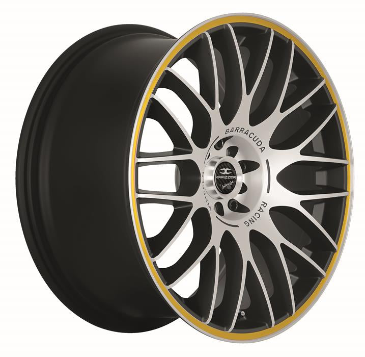 BARRACUDA KARIZZMA Mattblack-polished / Color Trim gelb 8x18 ET40 108-114