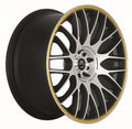 BARRACUDA KARIZZMA Mattblack-polished / Color Trim gelb 8x18 ET38 100-108