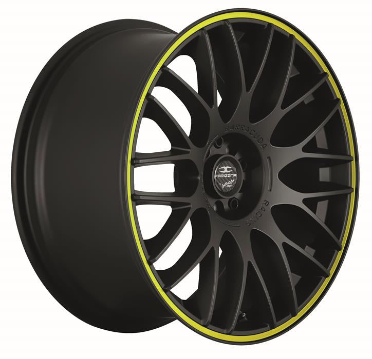 BARRACUDA KARIZZMA Mattblack Puresports / Color Trim gelb 8x18 ET35 110-120