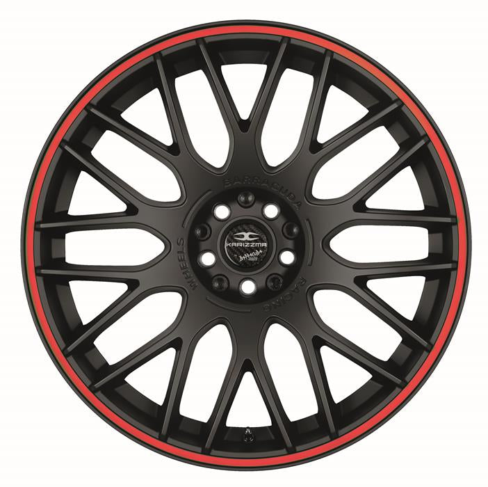 BARRACUDA KARIZZMA Mattblack Puresports / Color Trim rot 8x18 ET38 100-108