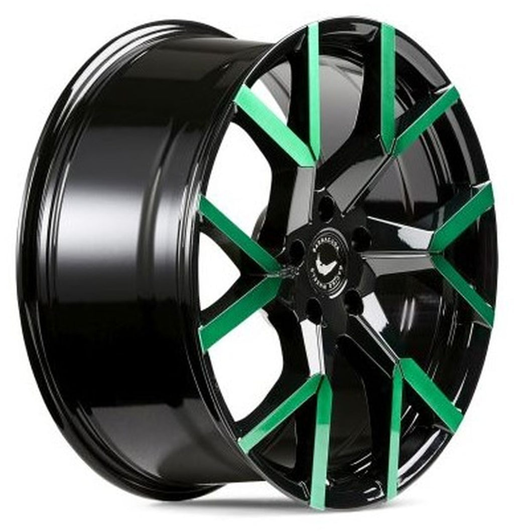 BARRACUDA TZUNAMEE EVO Black gloss flashgreen 9x20 ET40 114
