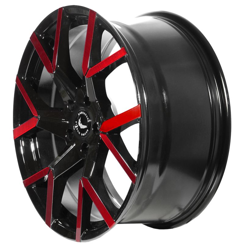 BARRACUDA TZUNAMEE EVO Black gloss Flashred 8x18 ET33 112