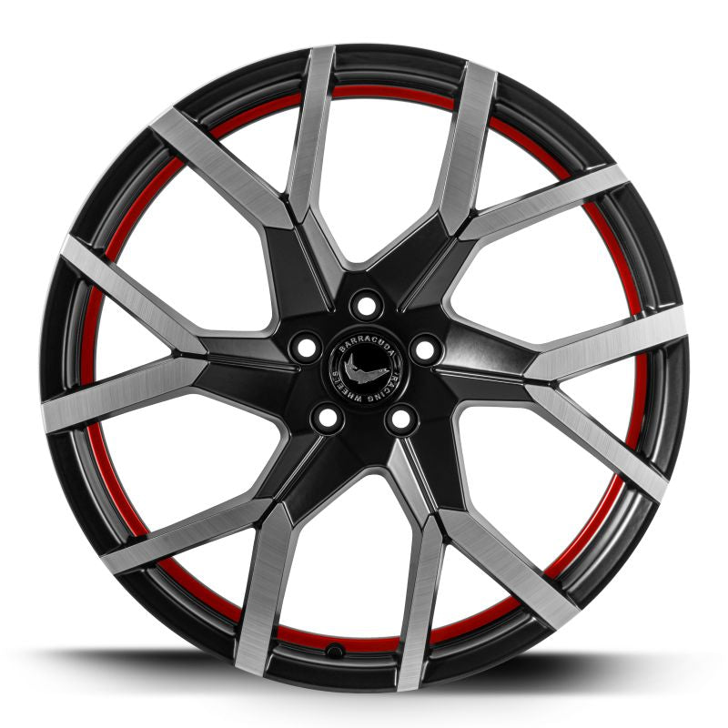 BARRACUDA TZUNAMEE EVO Dark Gunmetal brushed undercut Trimline red 8.5x19 ET43 112