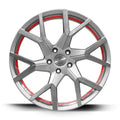 BARRACUDA TZUNAMEE EVO Silver brushed undercut Trimline red 8.5x19 ET43 112