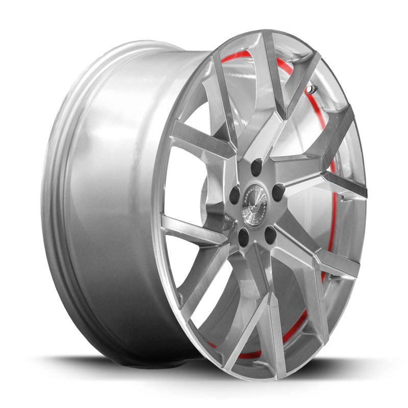 BARRACUDA TZUNAMEE EVO Silver brushed undercut Trimline red 9x20 ET40 108