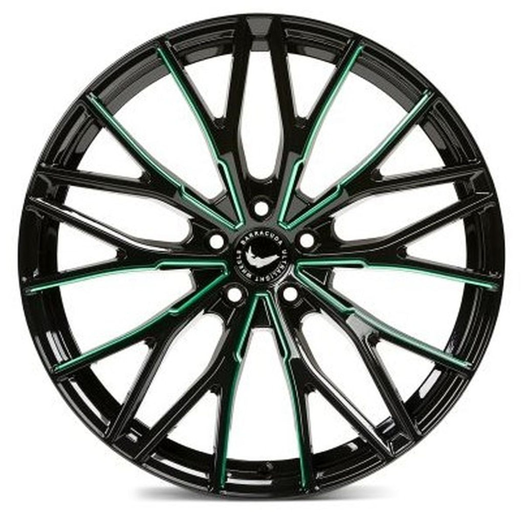 BARRACUDA PROJECT 3.0 Black gloss flashgreen 8.5x18 ET33 112