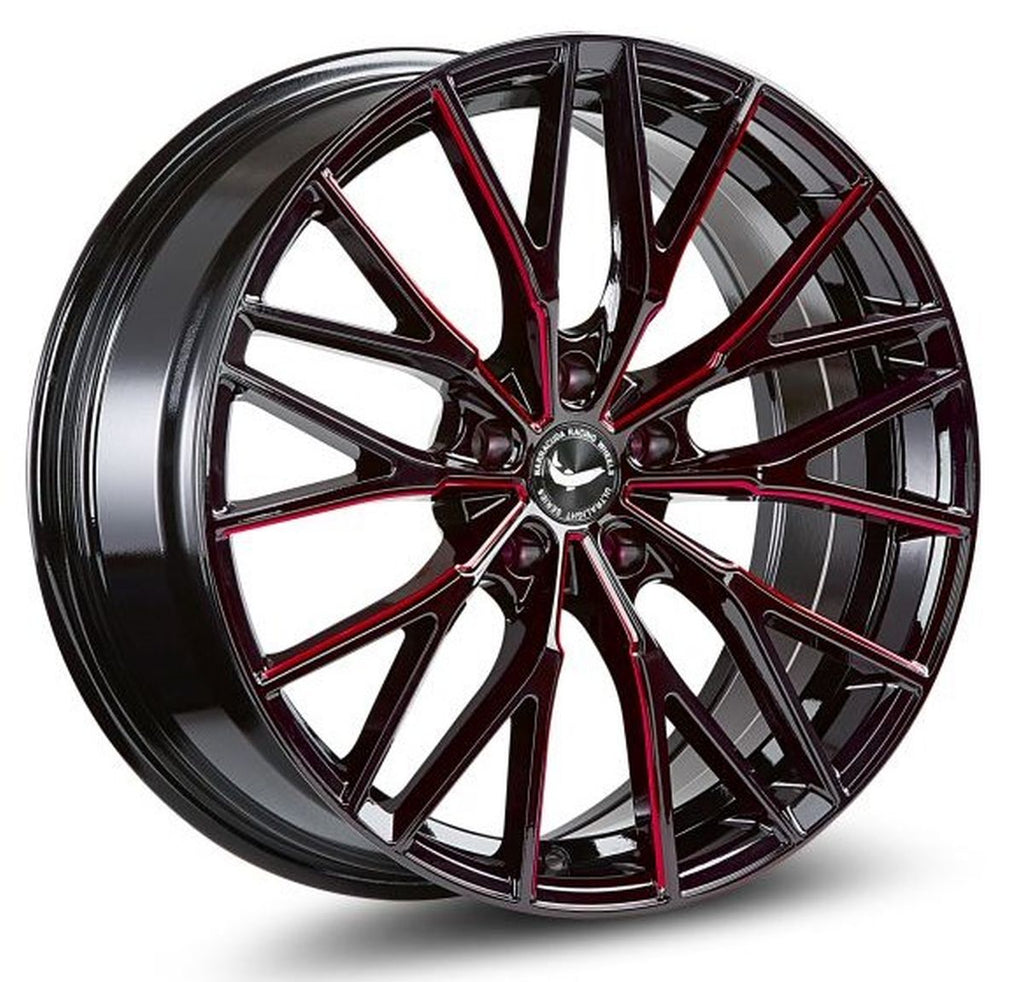 BARRACUDA PROJECT 3.0 Black gloss Flashred 8.5x18 ET30 114