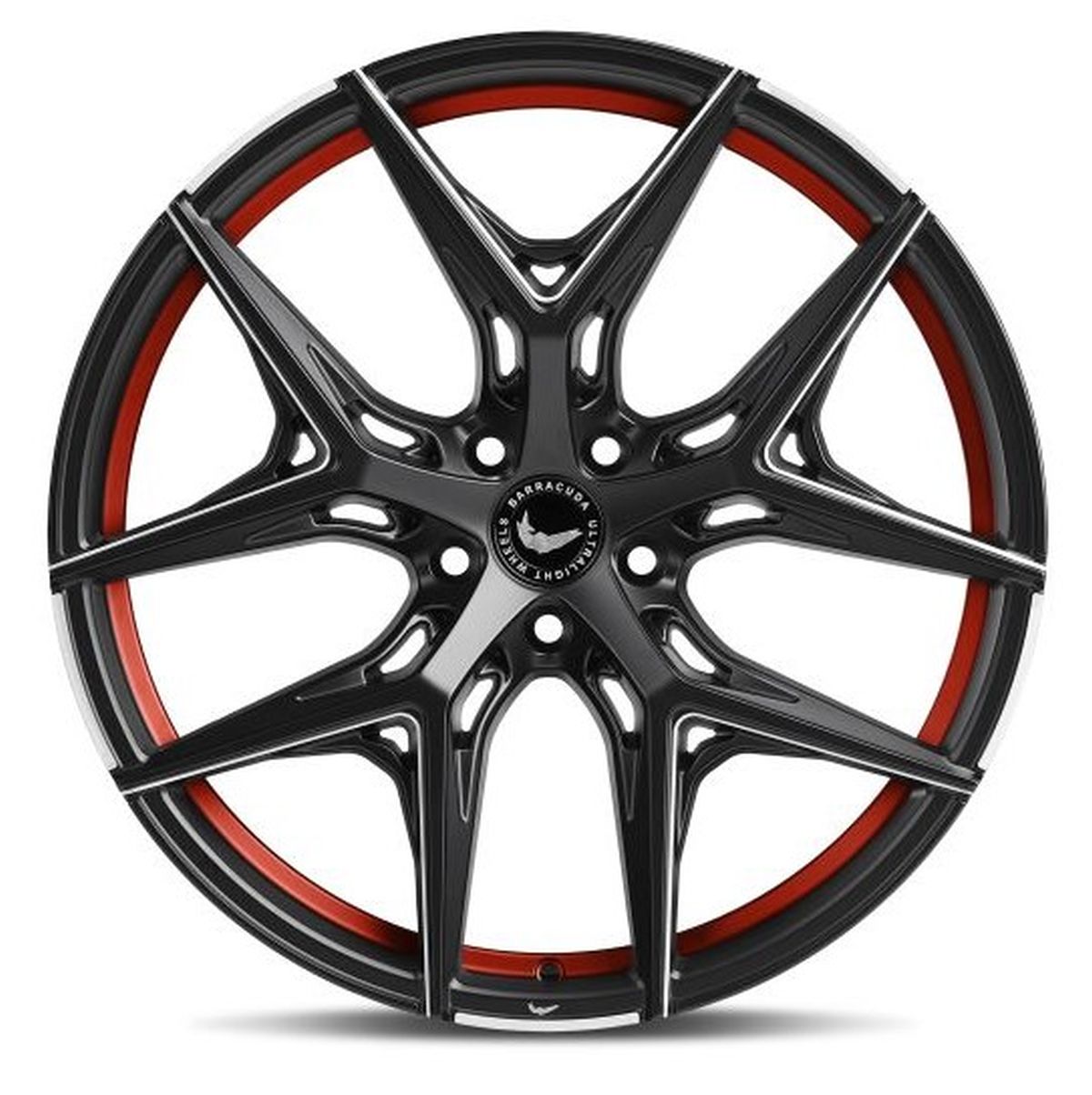 BARRACUDA RAZZER Mattblack undercut Trimline rot  Puresports gefräst 8.5x19 ET33 112