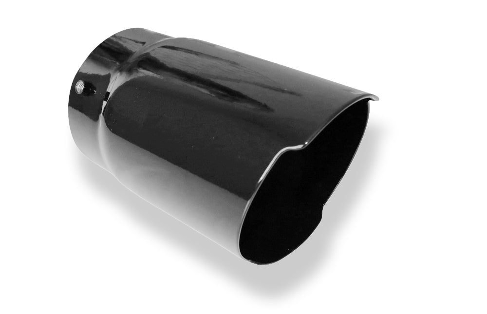 FoxCover black - 100mm Endrohrhülle mit Madenschrauben für Endrohr Ø90 - Länge: 150mm