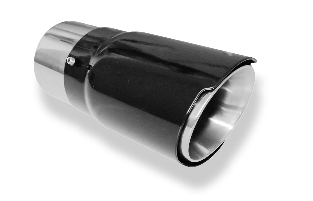 FoxCover black - 80mm Endrohrhülle mit Madenschrauben für Endrohr Ø70 - Länge: 150mm