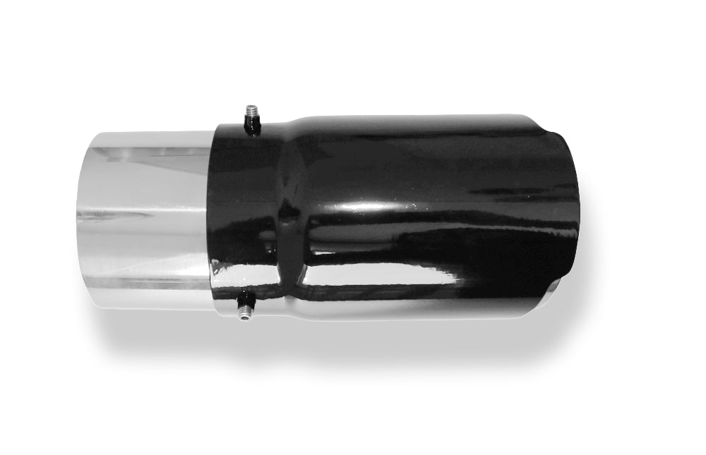 FoxCover black - 90mm Endrohrhülle mit Madenschrauben für Endrohr Ø80 - Länge: 150mm