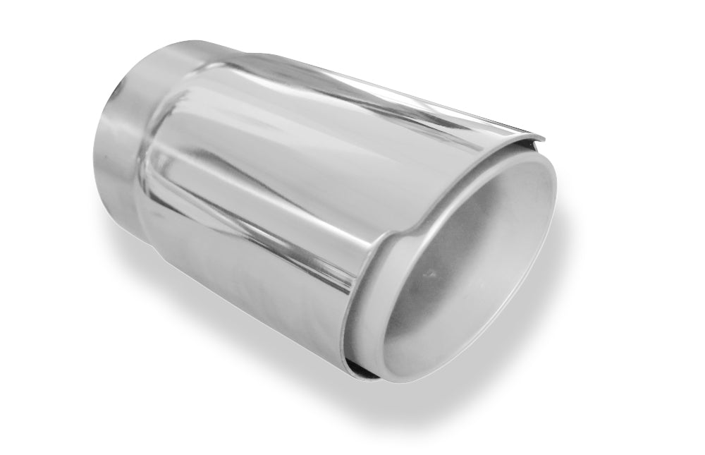 FoxCover silber - 100mm Endrohrhülle mit Madenschrauben für Endrohr Ø90 - Länge: 150mm