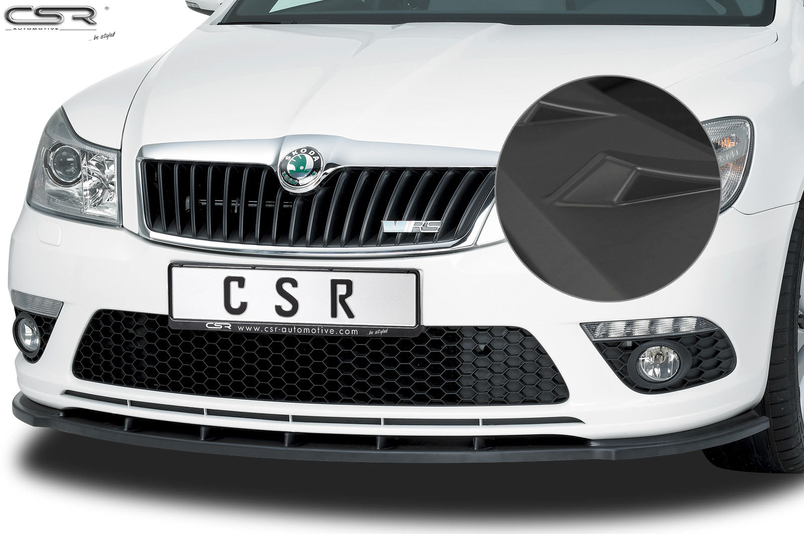 CSR Frontspoiler | Cup-Spoilerlippe mit ABE für Skoda Octavia II (1Z) RS CSL001-L Unlackiert roh (Lackierung erforderlich)