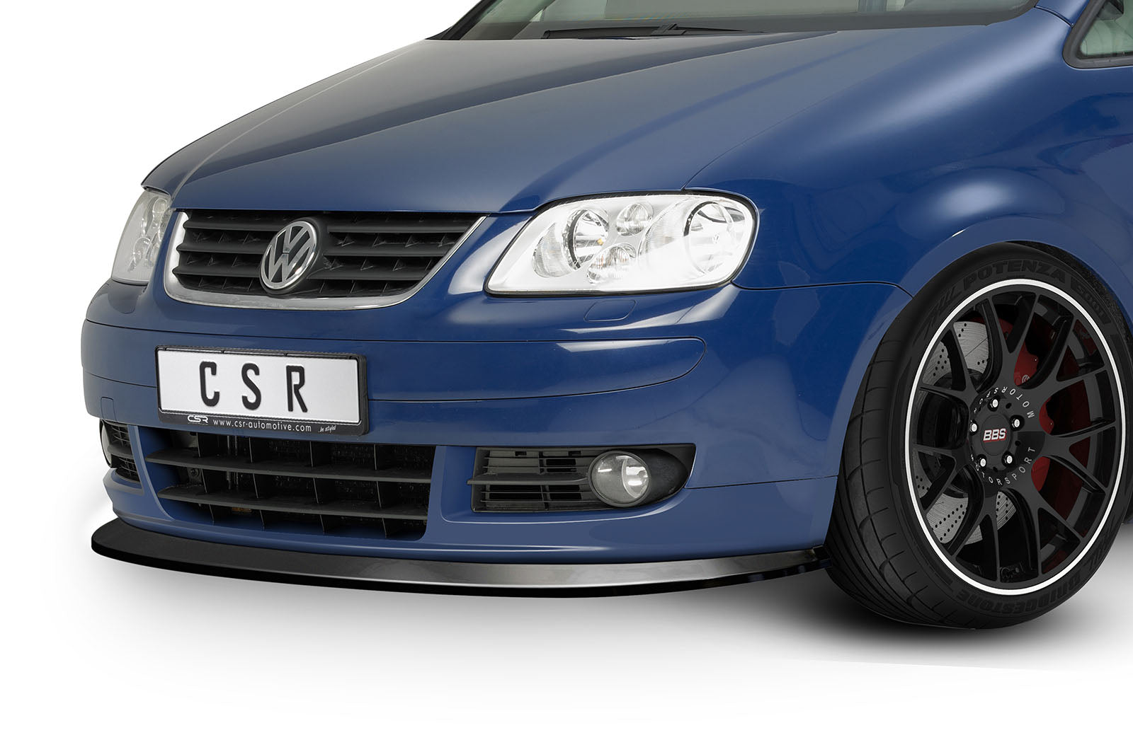 CSR Frontspoiler | Cup-Spoilerlippe mit ABE mit ABE für VW Touran I (Typ 1T) CSL005-C Carbon Look Hochglanz (keine Lackierung erforderlich)