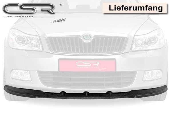 CSR Frontspoiler | Cup-Spoilerlippe mit ABE für Skoda Octavia II (1Z) CSL028-C Carbon Look Hochglanz (keine Lackierung erforderlich)