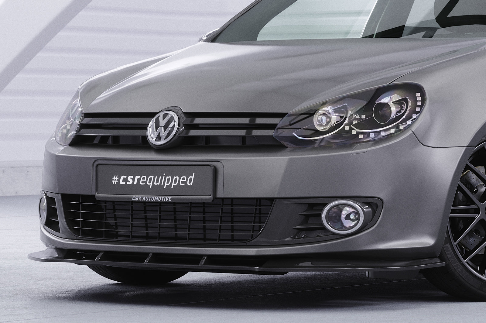 CSR Frontspoiler | Cup-Spoilerlippe mit ABE für VW Golf 6 CSL035-S Strukturiert schwarz matt (keine Lackierung erforderlich)
