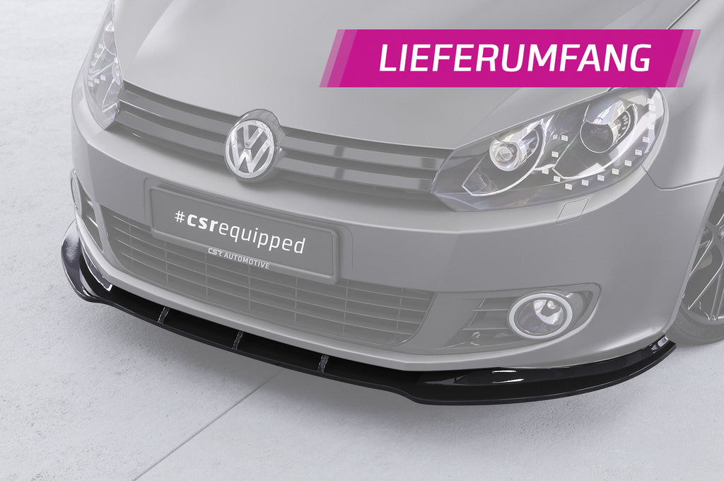CSR Frontspoiler | Cup-Spoilerlippe mit ABE für VW Golf 6 CSL035-C Carbon Look Hochglanz (keine Lackierung erforderlich)