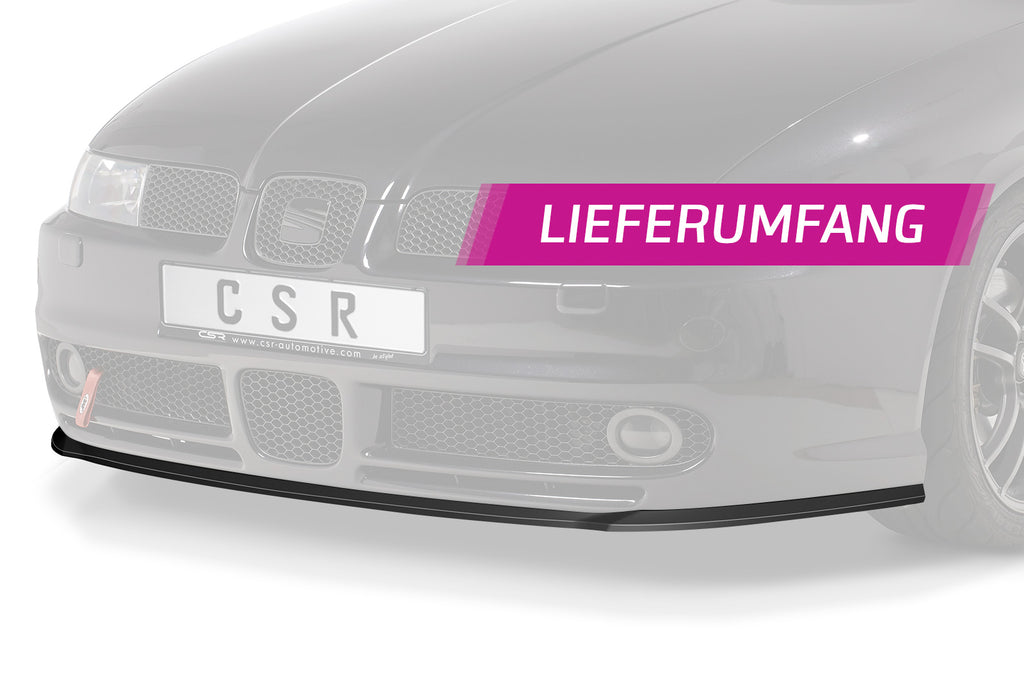 CSR Frontspoiler | Cup-Spoilerlippe mit ABE für Seat Leon 1 (1M) Cupra/Sport/FR CSL052-G Glossy schwarz Hochglanz (keine Lackierung erforderlich)