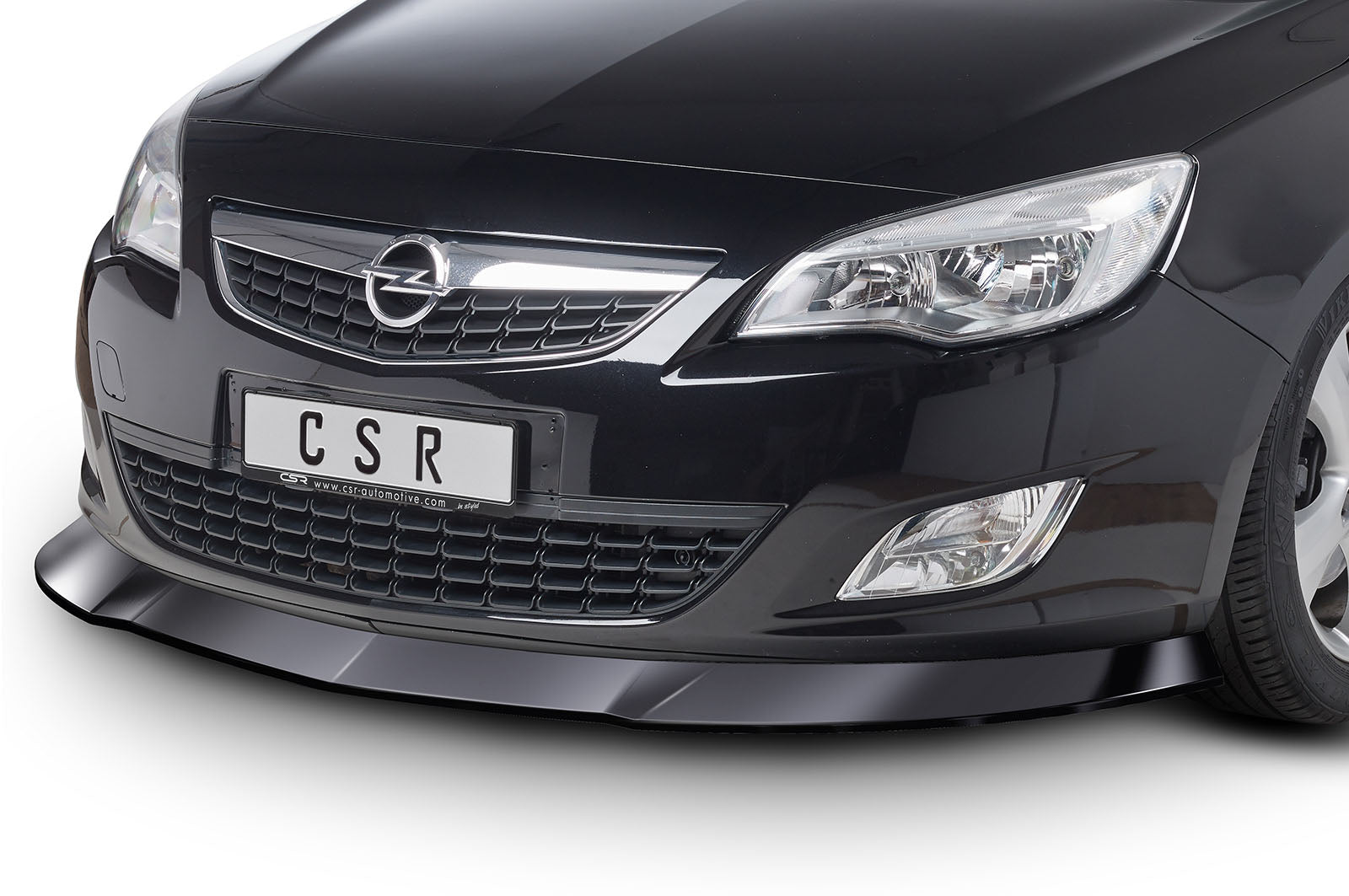 CSR Frontspoiler | Cup-Spoilerlippe mit ABE für Opel Astra J CSL064-G Glossy schwarz Hochglanz (keine Lackierung erforderlich)