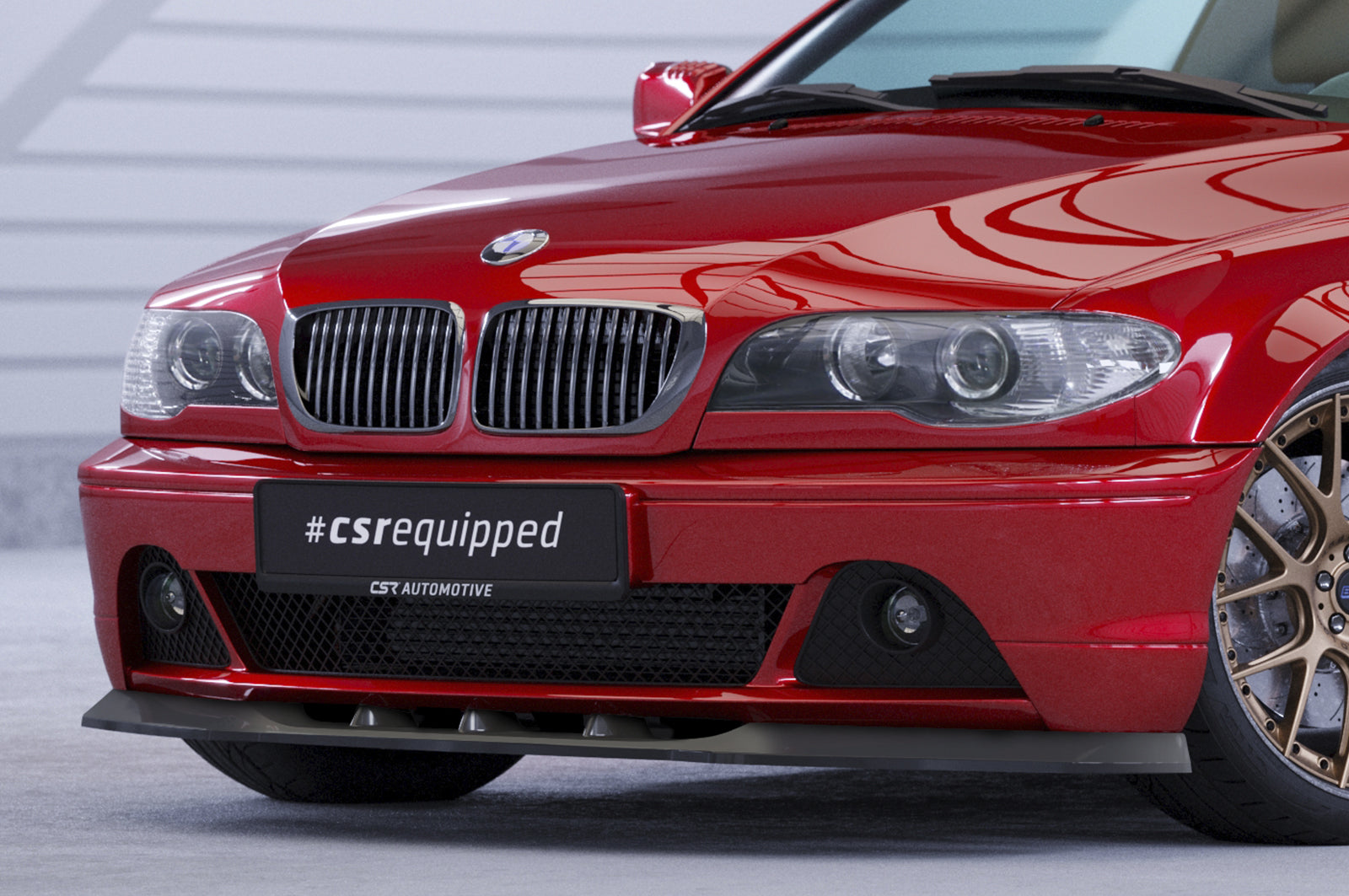 CSR Frontspoiler | Cup-Spoilerlippe mit ABE für BMW 3er E46 Coupe / Cabrio CSL073-L Unlackiert roh (Lackierung erforderlich)