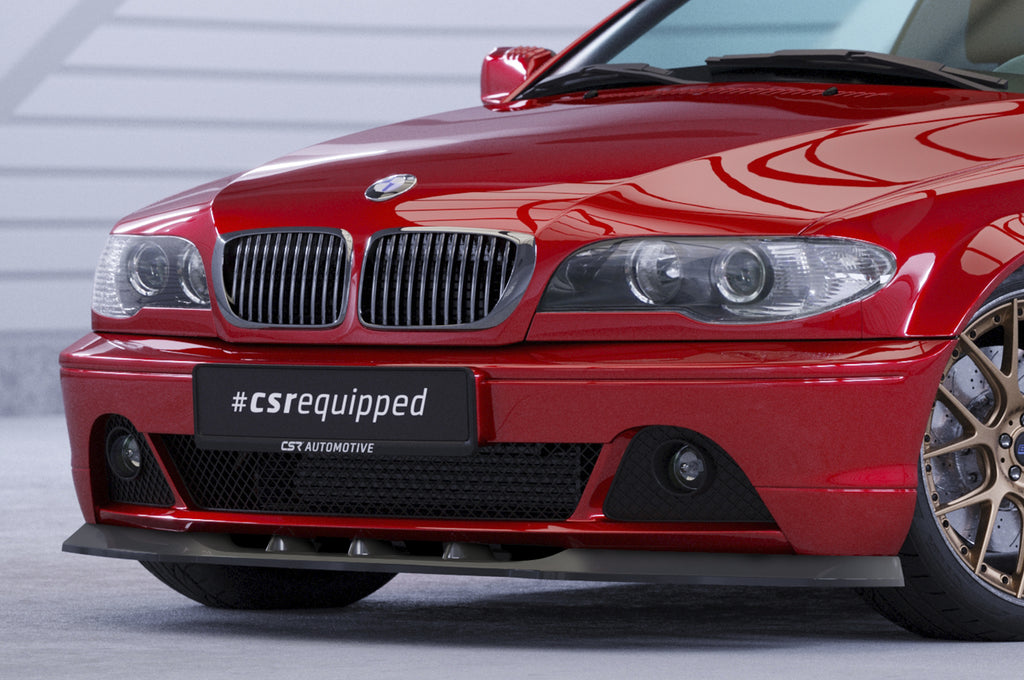 CSR Frontspoiler | Cup-Spoilerlippe mit ABE für BMW 3er E46 Coupe / Cabrio CSL073-C Carbon Look Hochglanz (keine Lackierung erforderlich)