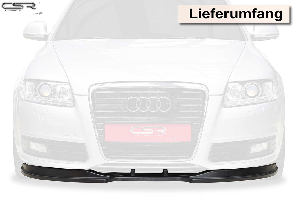 CSR Frontspoiler | Cup-Spoilerlippe mit ABE für Audi A6 4F S-Line CSL106-S Strukturiert schwarz matt (keine Lackierung erforderlich)