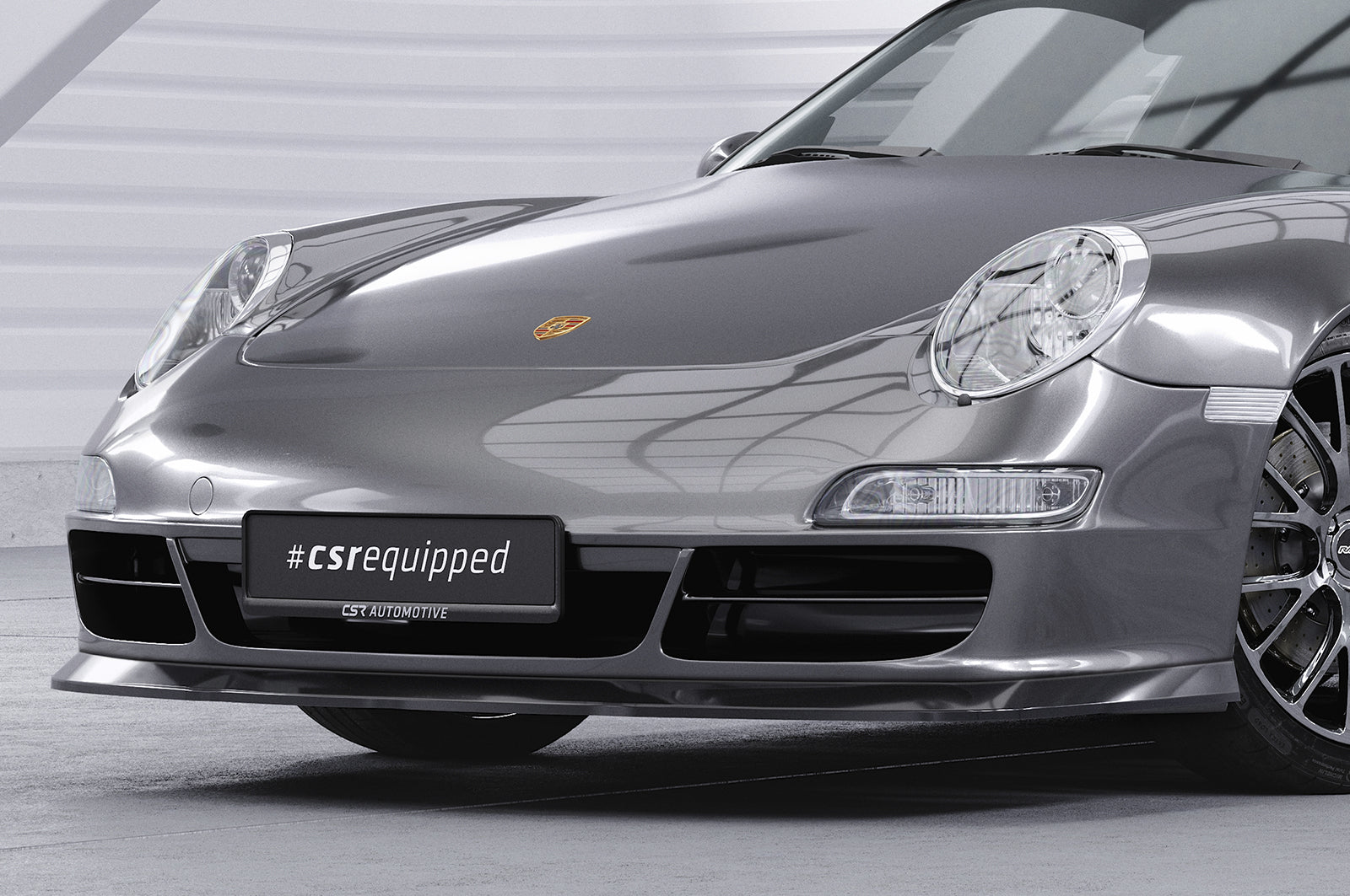 CSR Frontspoiler | Cup-Spoilerlippe mit ABE für Porsche 911/997 CSL114-S Strukturiert schwarz matt (keine Lackierung erforderlich)