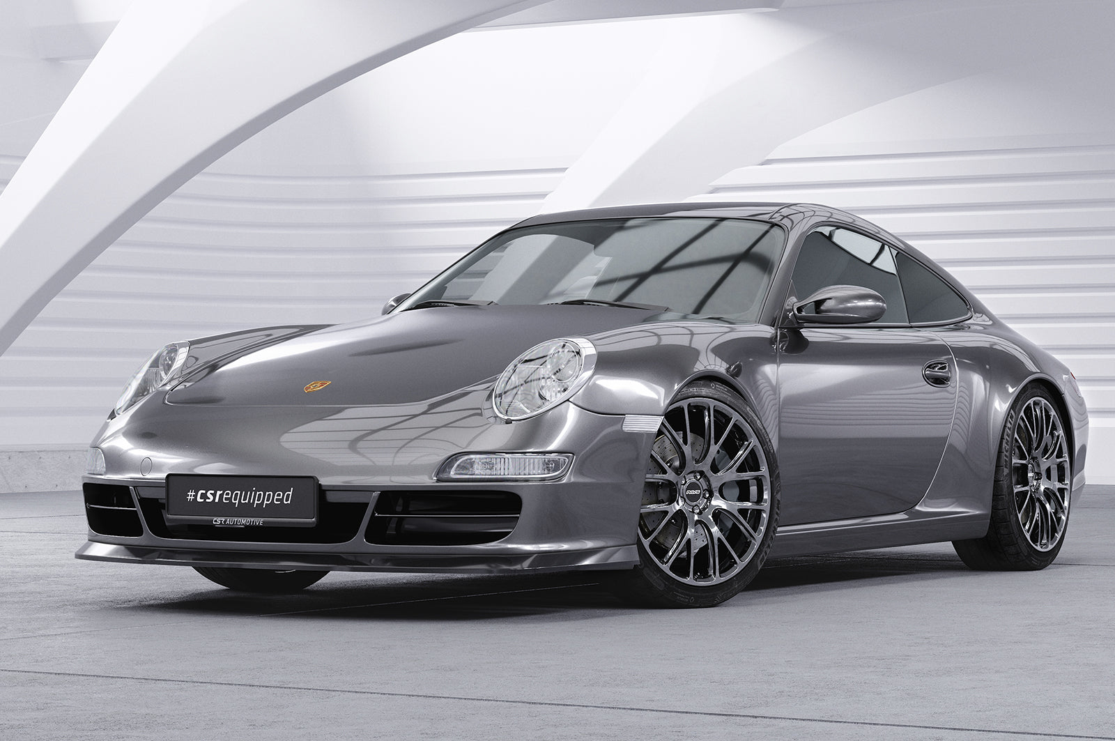 CSR Frontspoiler | Cup-Spoilerlippe mit ABE für Porsche 911/997 CSL114-S Strukturiert schwarz matt (keine Lackierung erforderlich)
