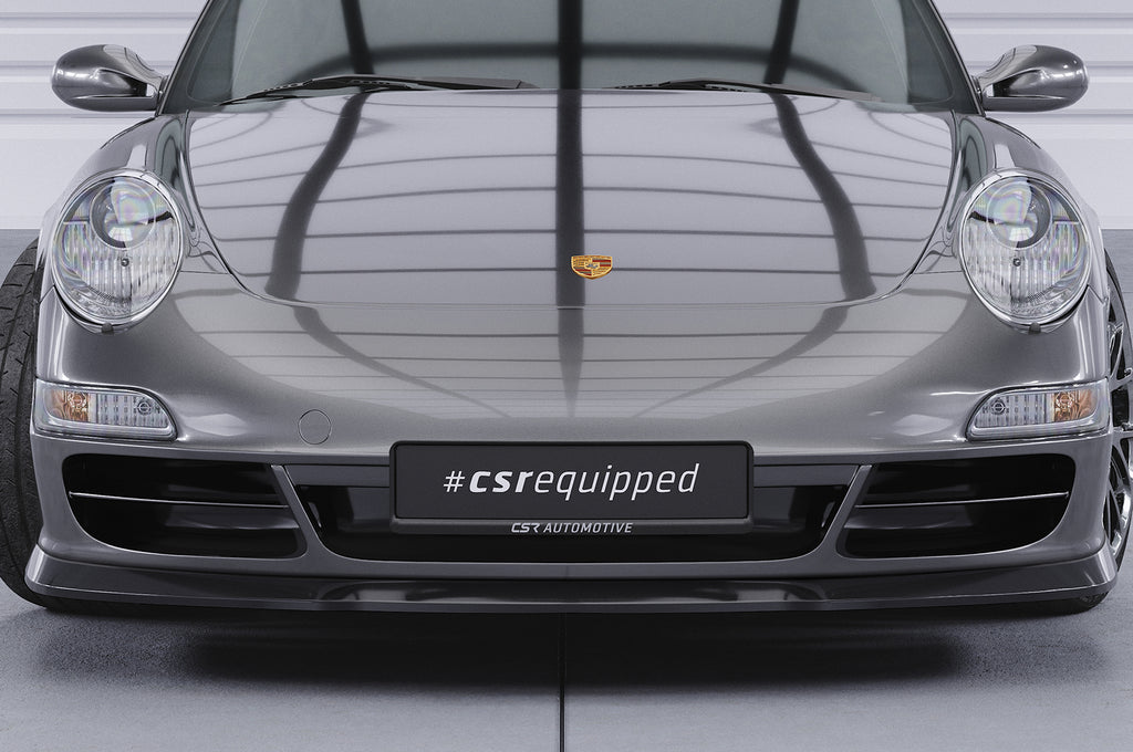 CSR Frontspoiler | Cup-Spoilerlippe mit ABE für Porsche 911/997 CSL114-S Strukturiert schwarz matt (keine Lackierung erforderlich)