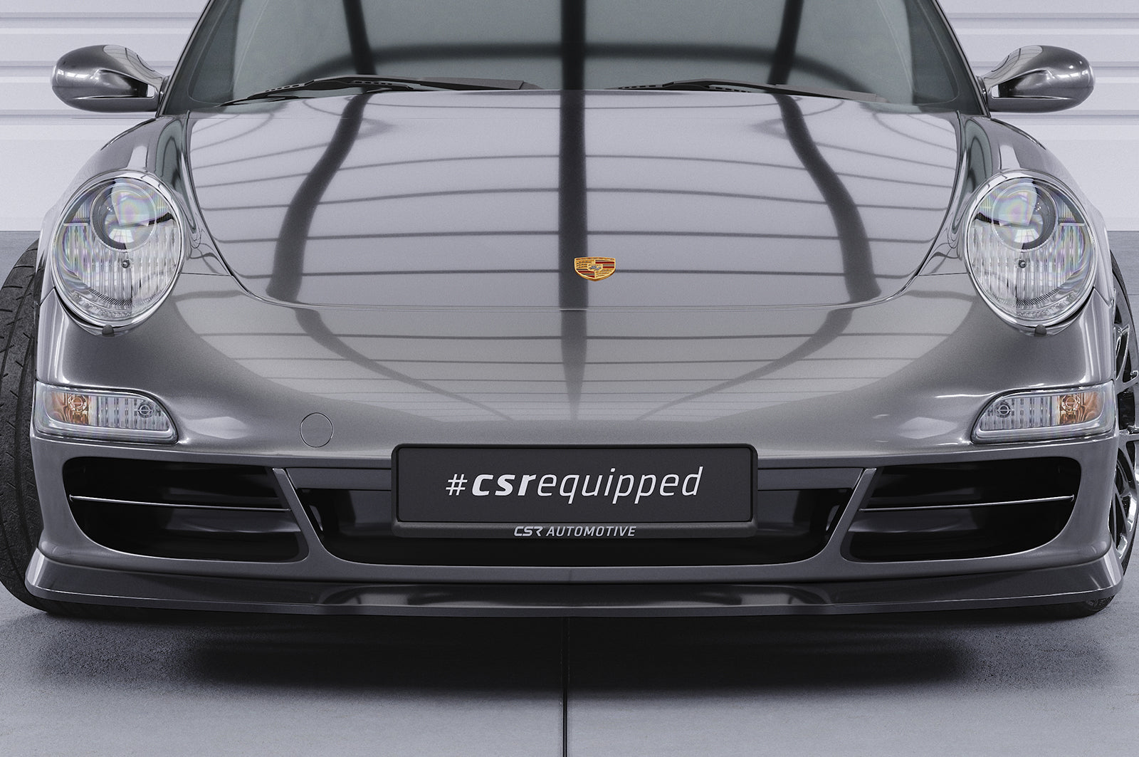 CSR Frontspoiler | Cup-Spoilerlippe mit ABE für Porsche 911/997 CSL114-S Strukturiert schwarz matt (keine Lackierung erforderlich)