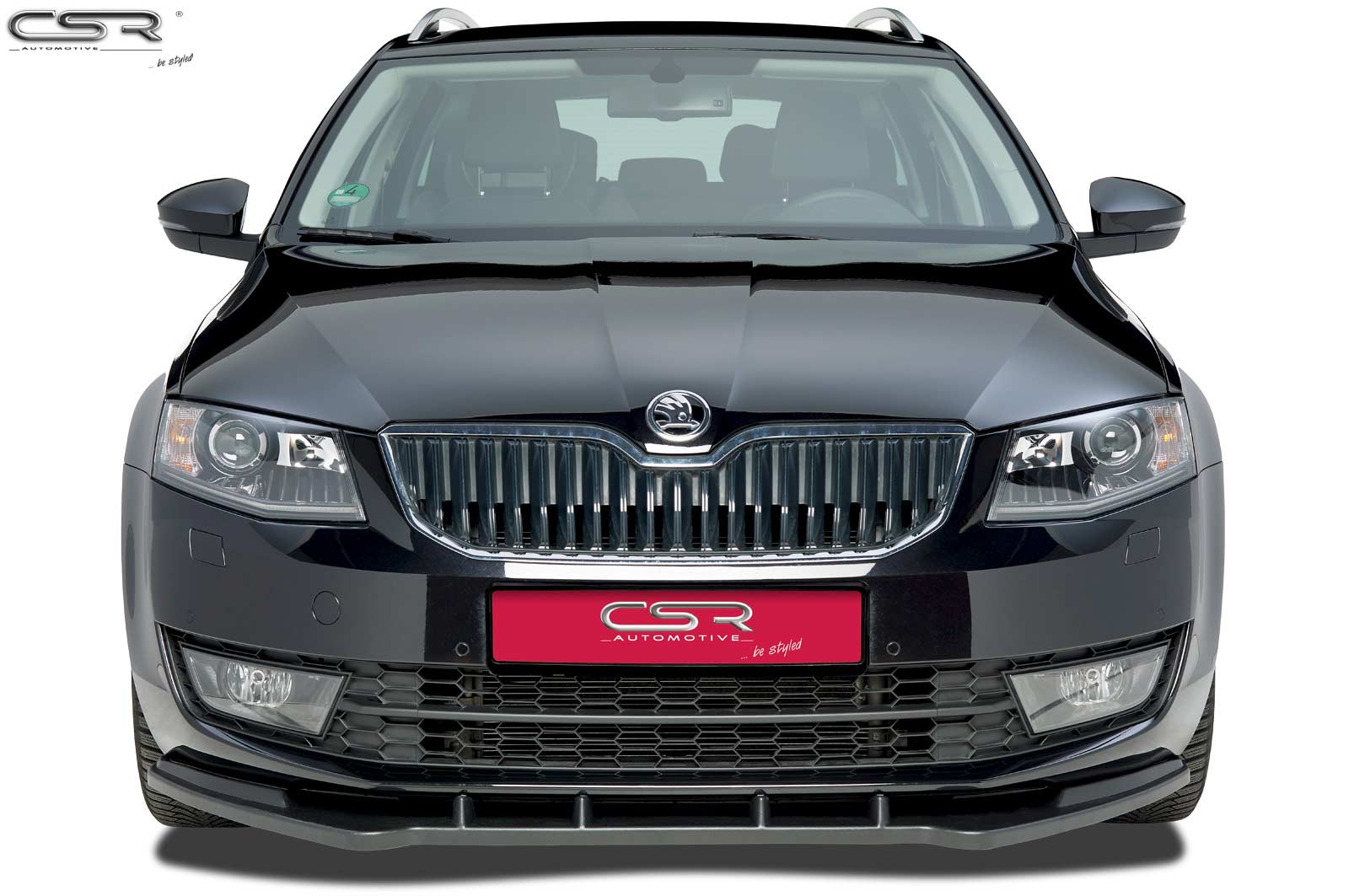 CSR Frontspoiler | Cup-Spoilerlippe mit ABE für Skoda Octavia 3 Typ 5E CSL134-S Strukturiert schwarz matt (keine Lackierung erforderlich)