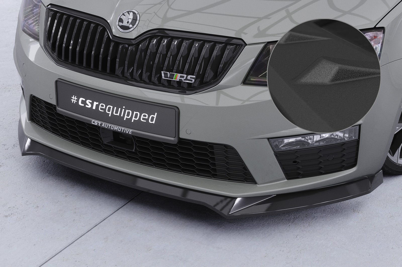CSR Frontspoiler | Cup-Spoilerlippe mit ABE für Skoda Octavia 3 (Typ 5E) RS CSL150-S Strukturiert schwarz matt (keine Lackierung erforderlich)