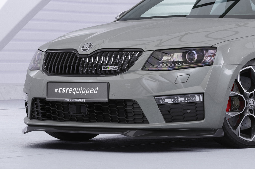 CSR Frontspoiler | Cup-Spoilerlippe mit ABE für Skoda Octavia 3 (Typ 5E) RS CSL150-G Glossy schwarz Hochglanz (keine Lackierung erforderlich)