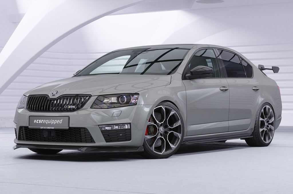 CSR Frontspoiler | Cup-Spoilerlippe mit ABE für Skoda Octavia 3 (Typ 5E) RS CSL150-G Glossy schwarz Hochglanz (keine Lackierung erforderlich)